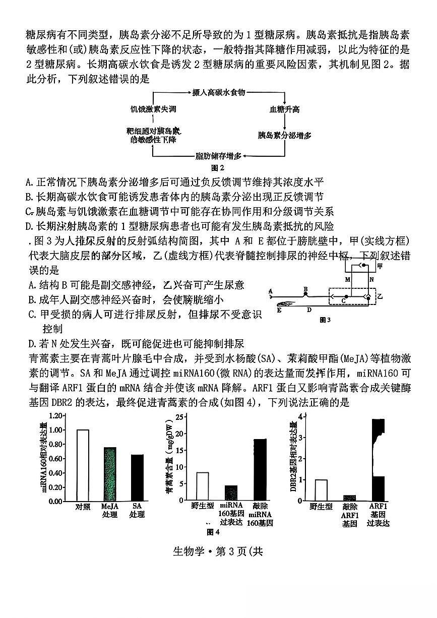云南省昆明市云南师范大学附属中学2025-2026学年高三上学期适应性月考（六）生物试卷+答案第3页
