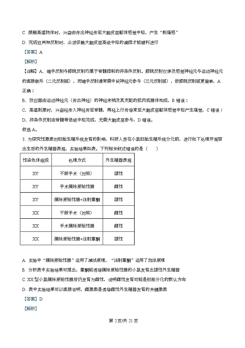 湖南省2025-2026学年高二上学期12月月考生物试题 Word版含解析第2页