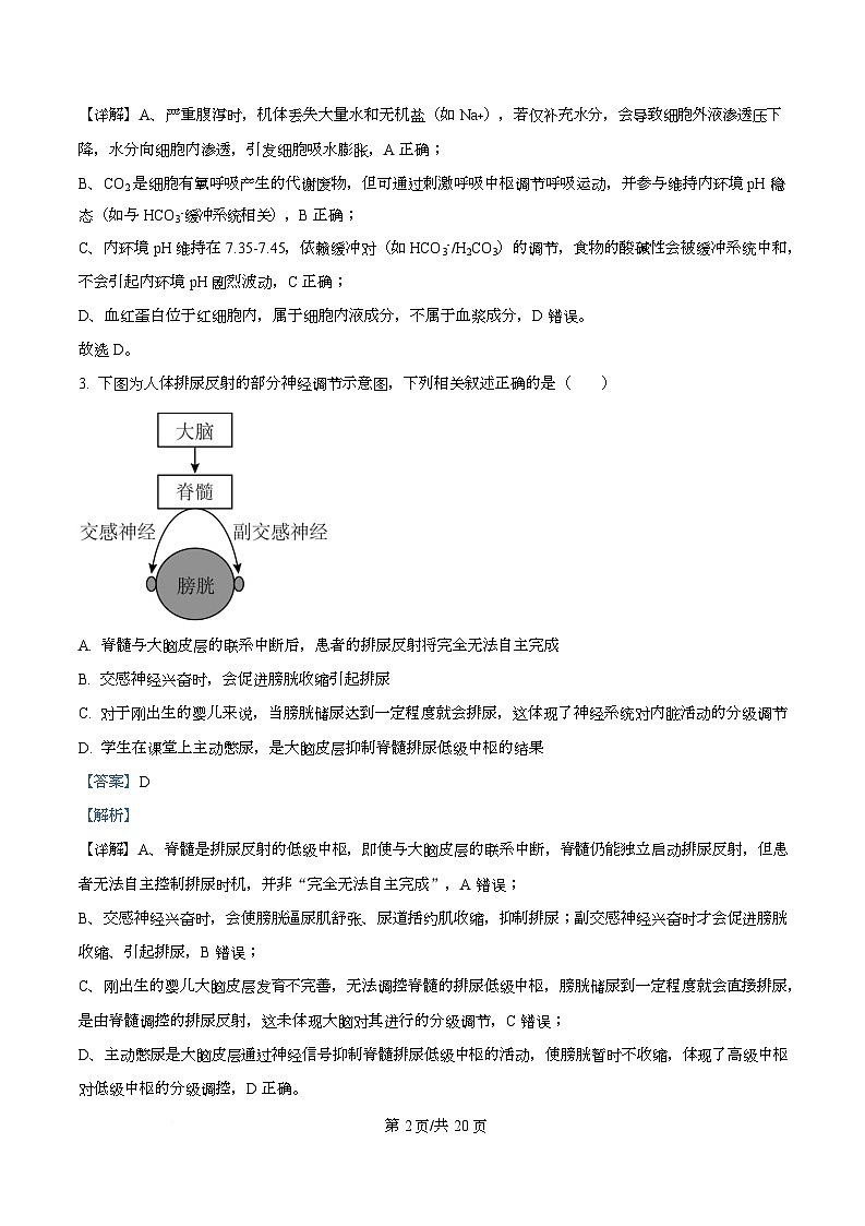 湖南省部分学校2025-2026学年高二上学期12月月考生物试题 Word版含解析第2页