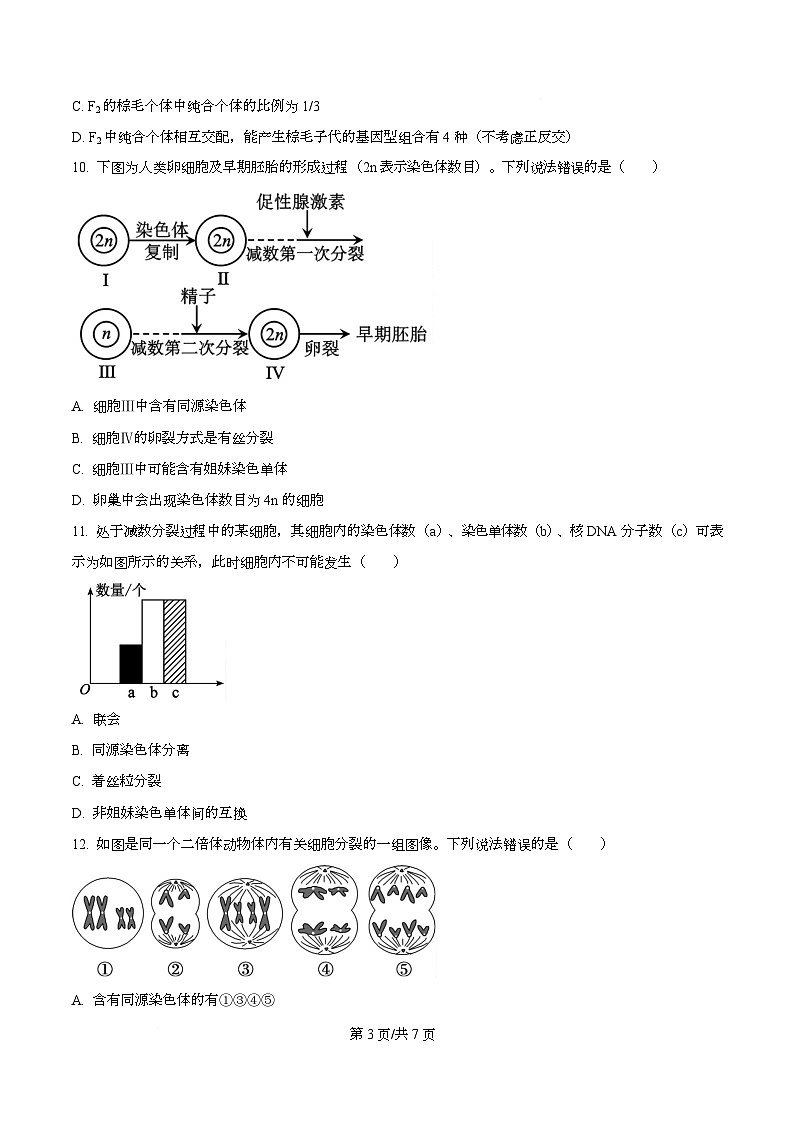 四川省眉山市仁寿县第一中学南校区2025-2026学年高二上学期11月期中生物试题（原卷版）第3页