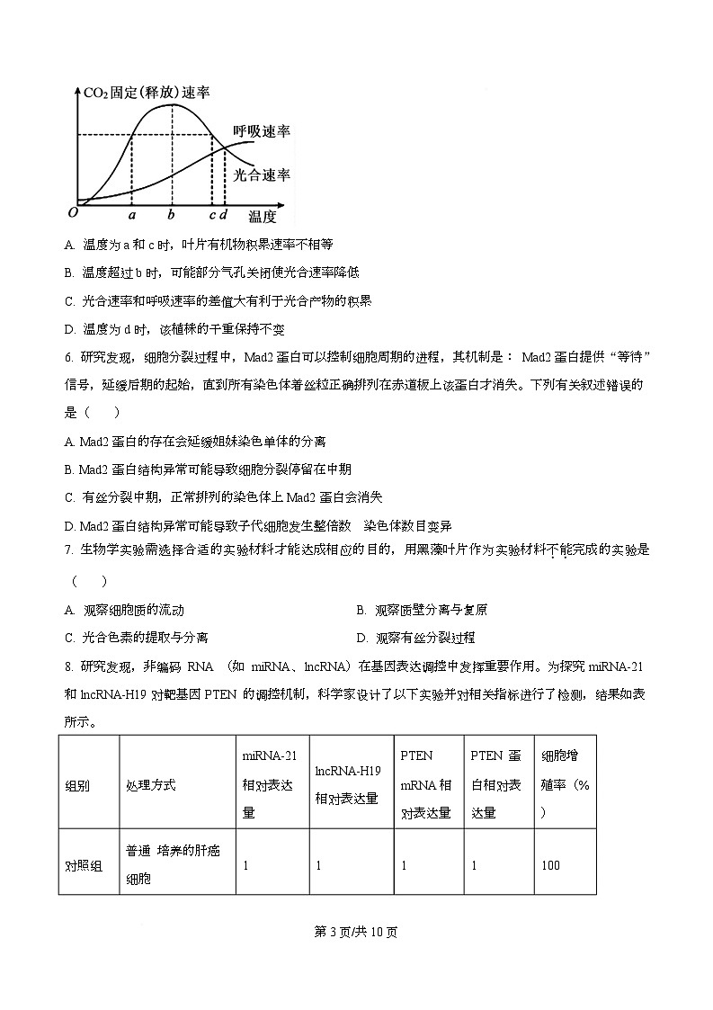 四川省自贡市蜀光中学2026届高三上学期期中考试生物试题（原卷版）第3页