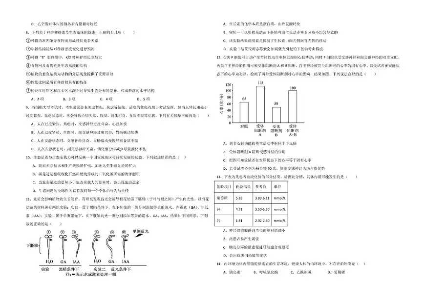 2025-2026学年内蒙古自治区巴彦淖尔市临河区巴彦淖尔市第一中学高二上学期1月月考生物试题（有解析）第2页