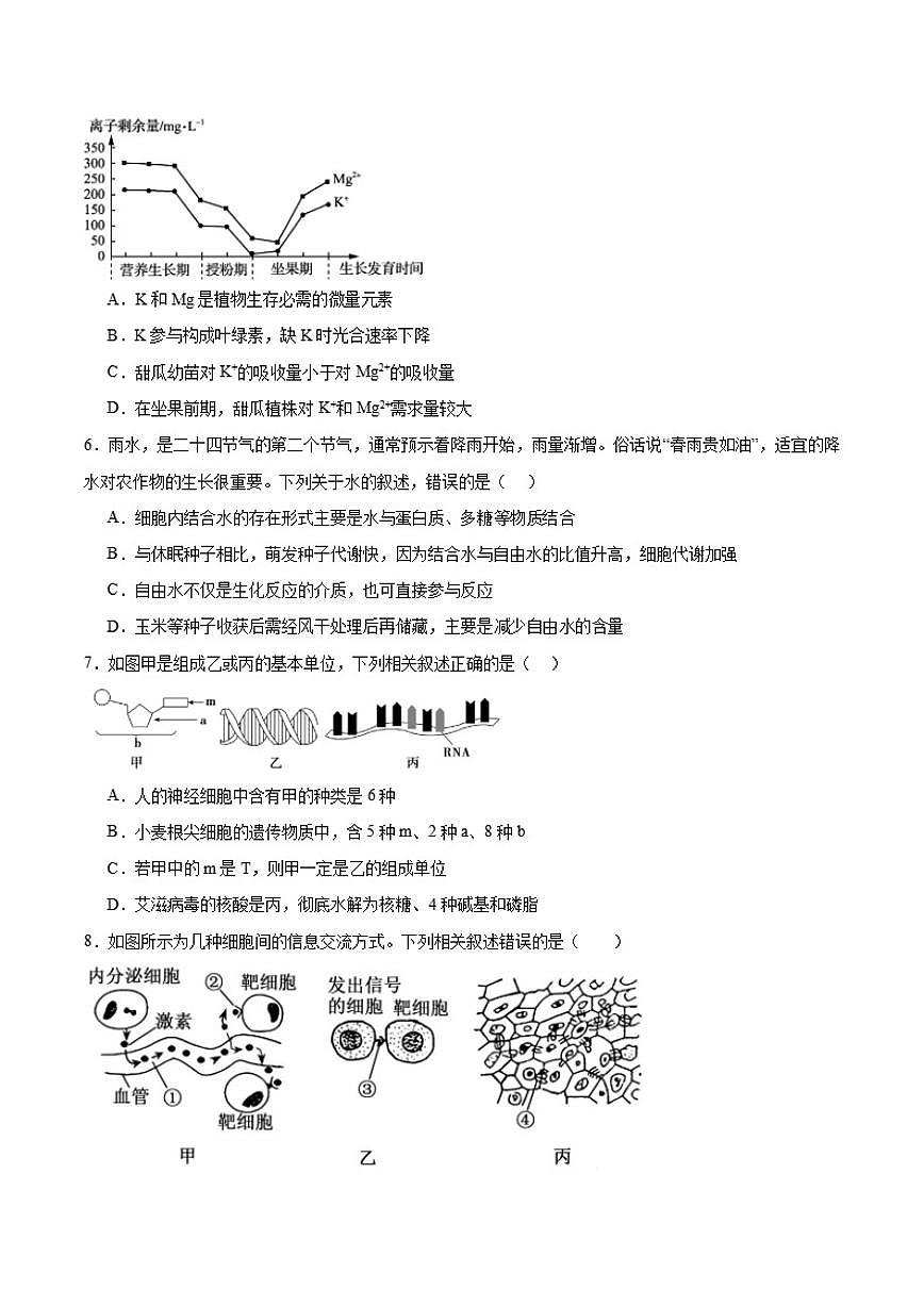 2025-2026学年湖南省邵东市第一中学高一上学期第三次诊断性检测生物试卷（有答案）第2页