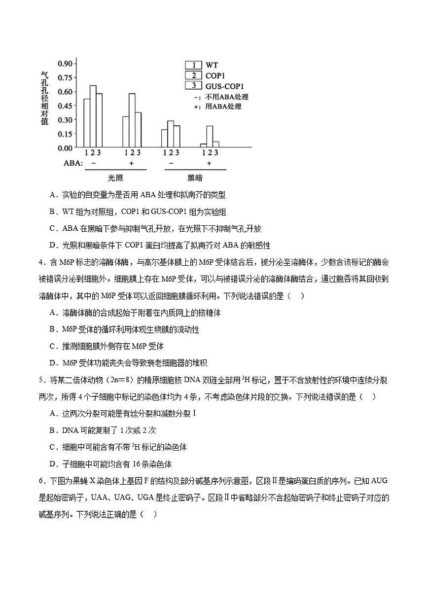2025届山东省滨州市高三上学期1月期末考试生物试卷（有答案）第2页