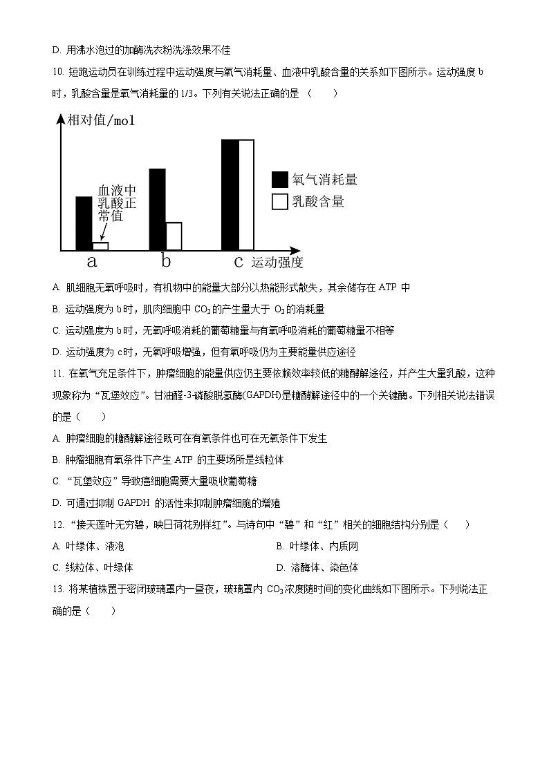 福建省泉州市五中高一上学期期末考试生物试卷（原卷版）-A4第3页