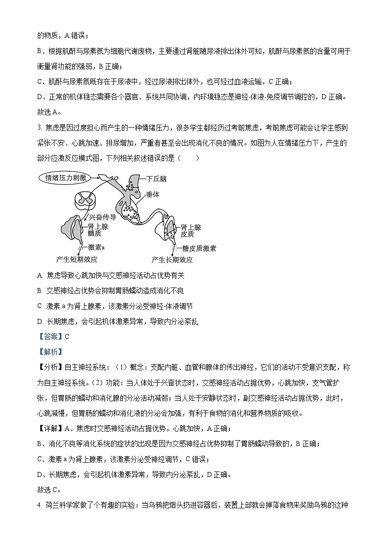 福建省福州市马尾第一中学等六校高二上学期期中联考生物试题（解析版）-A4第2页