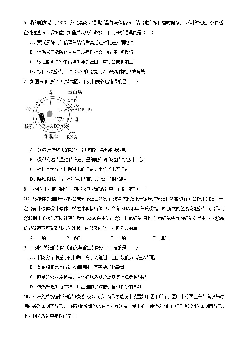 福建省莆田市荔城区莆田第八中学高一上学期12月月考生物试题-A4第3页