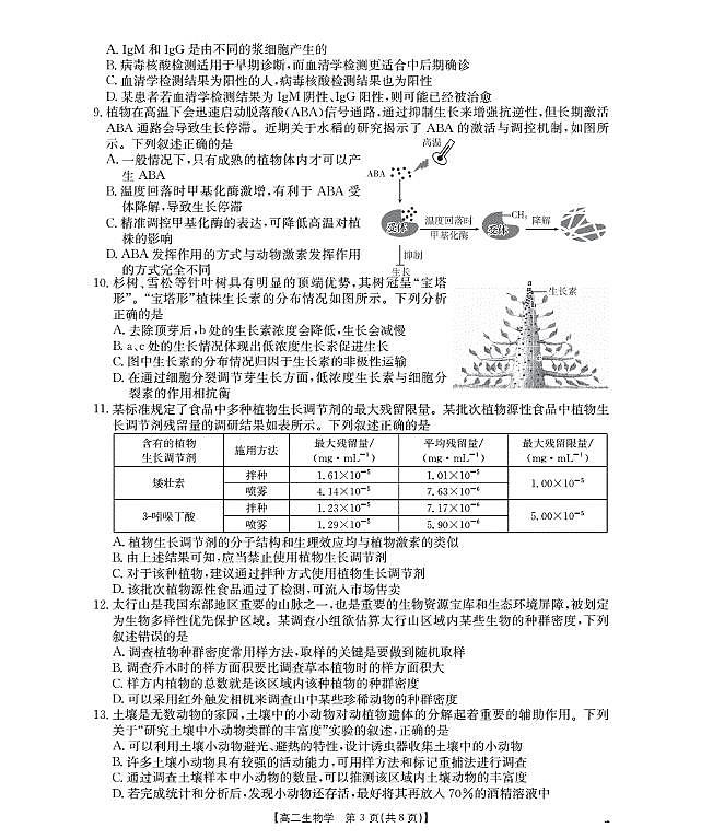 山东省2025-2026学年高二上学期“质量监测”联合调考（26-173B）生物第3页