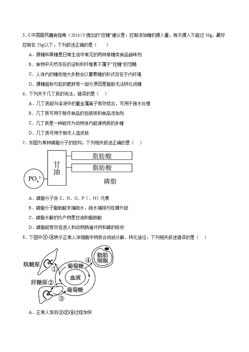 江苏省海门中学2025-2026学年高一上学期10月学情调研生物试卷（Word版附答案）第2页