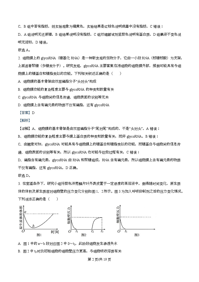 2026届安徽省皖南八校高三上学期12月第二次大联考生物试题 C卷  Word版含解析第2页
