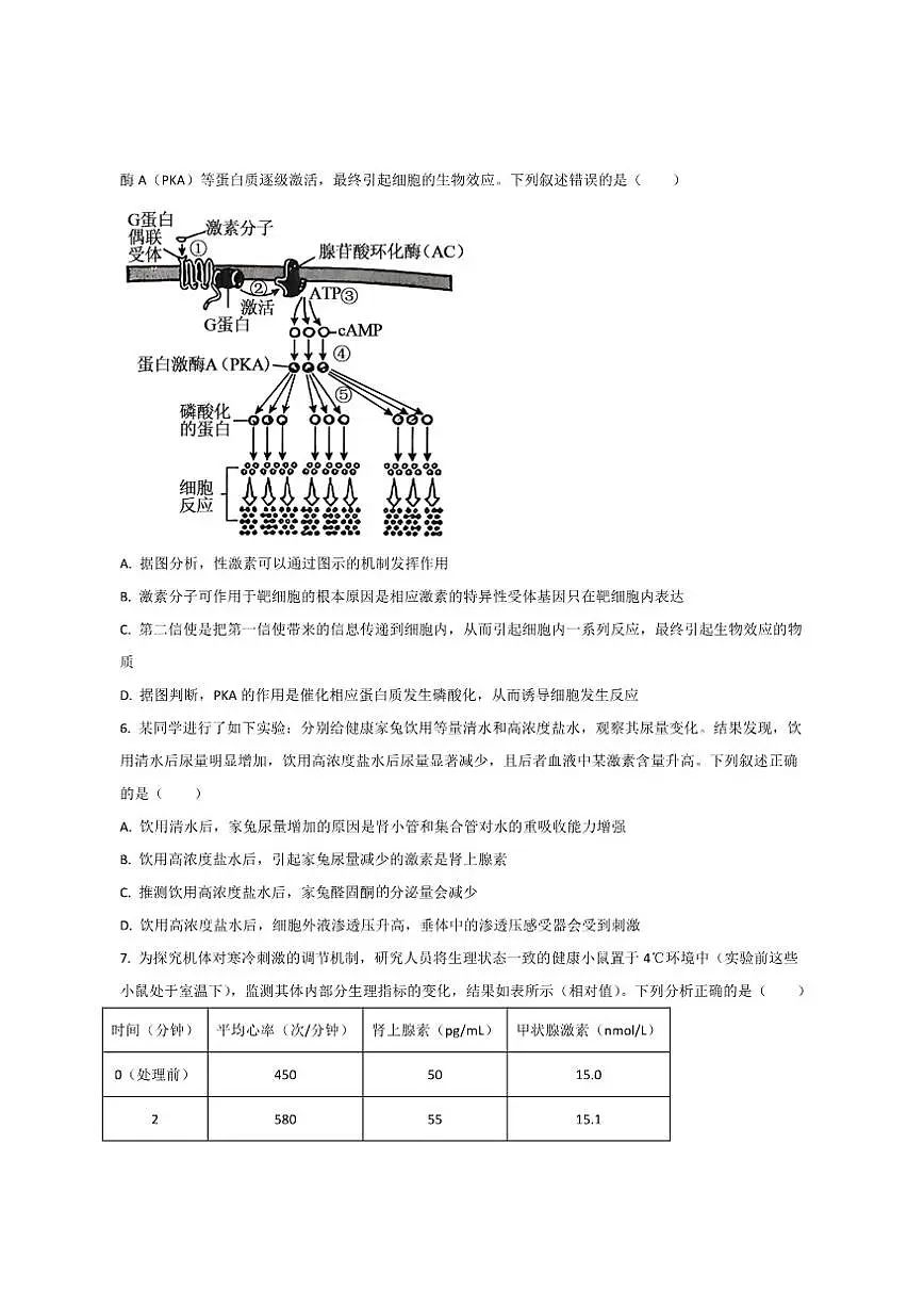 2025-2026学年山西省吕梁市高二上学期12月冲刺考生物试卷（有答案）第3页
