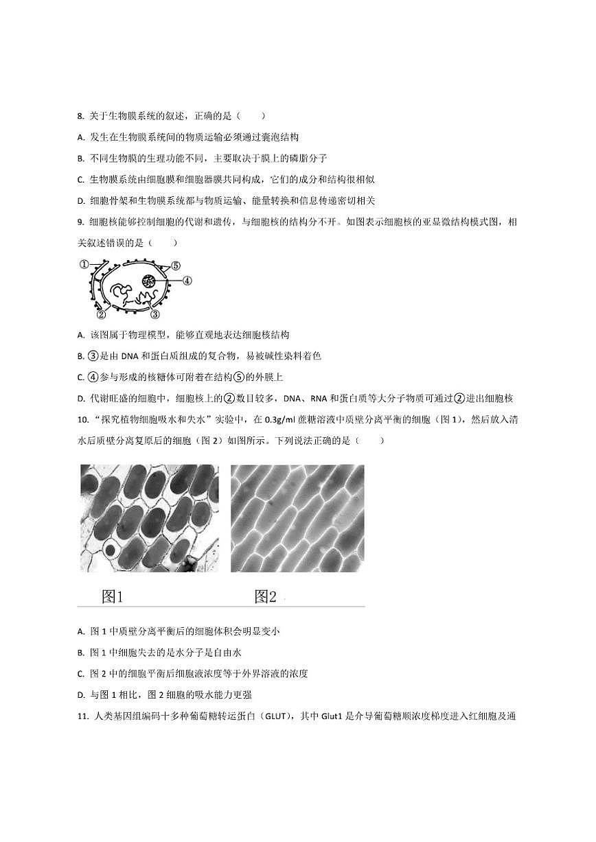 2025-2026学年广东省茂名市高一上学期第二次校际联考生物试卷（有答案）第3页