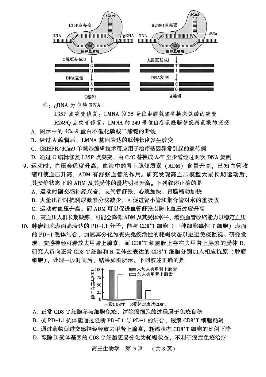 豫西北教研联盟（平许济洛）高三上学期1月质量检测生物第3页