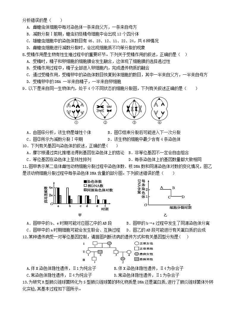 福建省福州金桥高中高一下学期期中考试生物试题-A4第2页