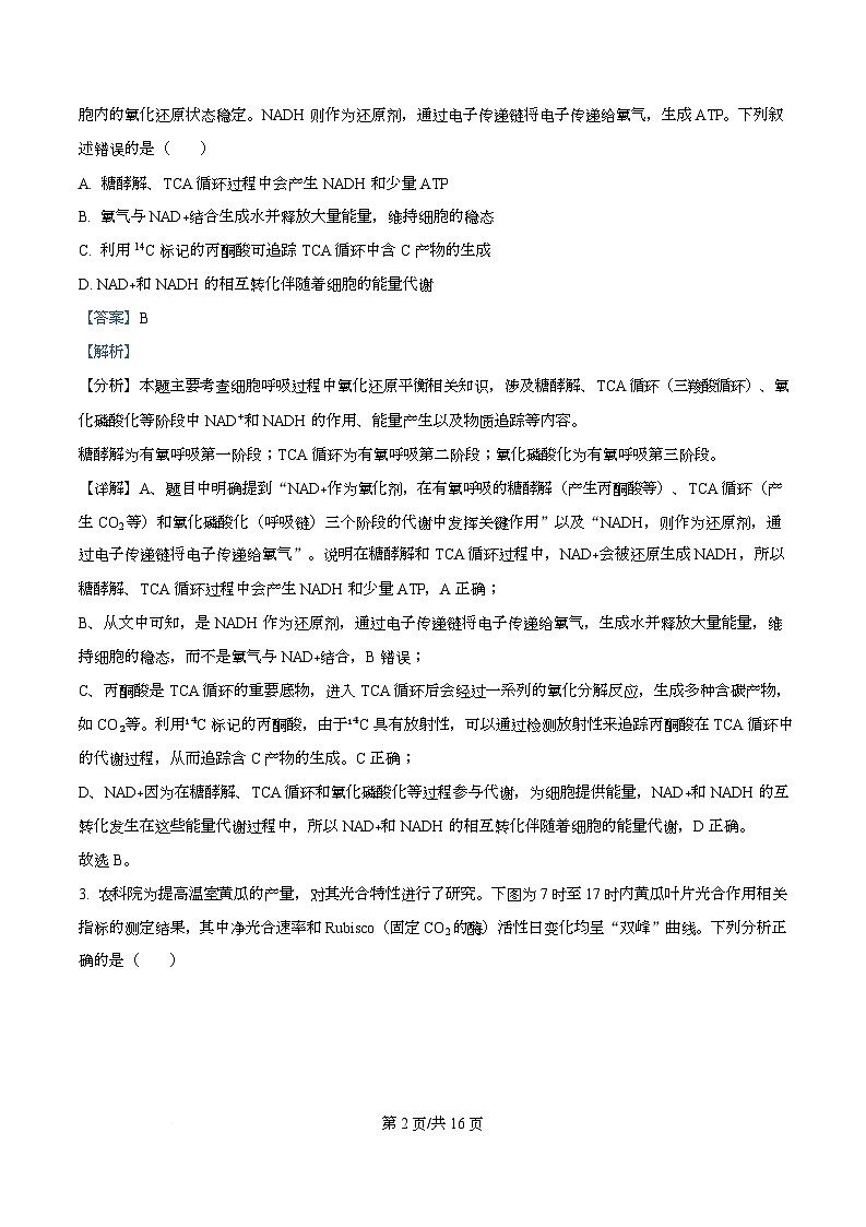 安徽省合肥市第八中学2025-2026学年高三上学期周测（8）生物试卷 Word版含解析第2页