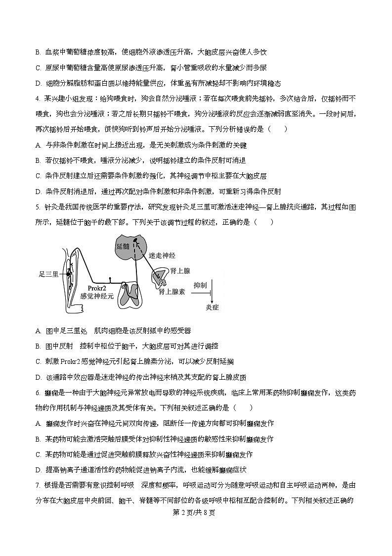 安徽省鼎尖名校大联考2025-2026学年高二上学期11月期中考试生物A试题  Word版无答案第2页