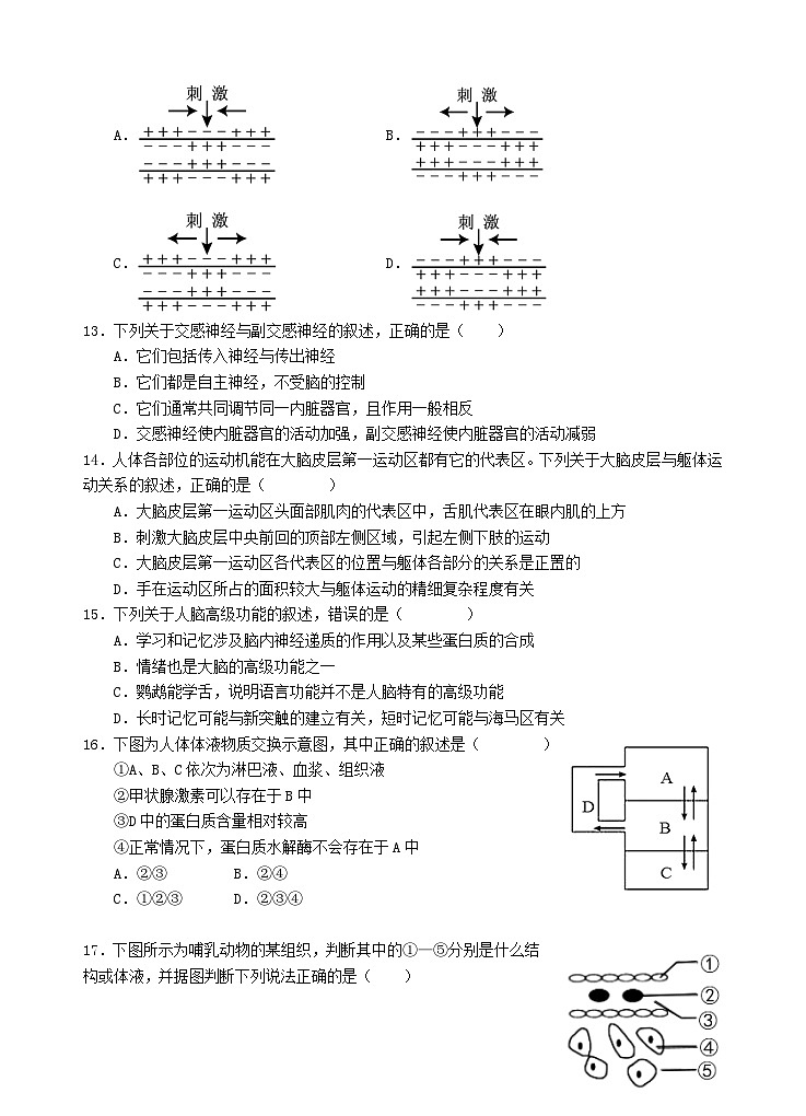 四川省遂宁市2025_2026学年高二生物上学期10月月考试题第3页