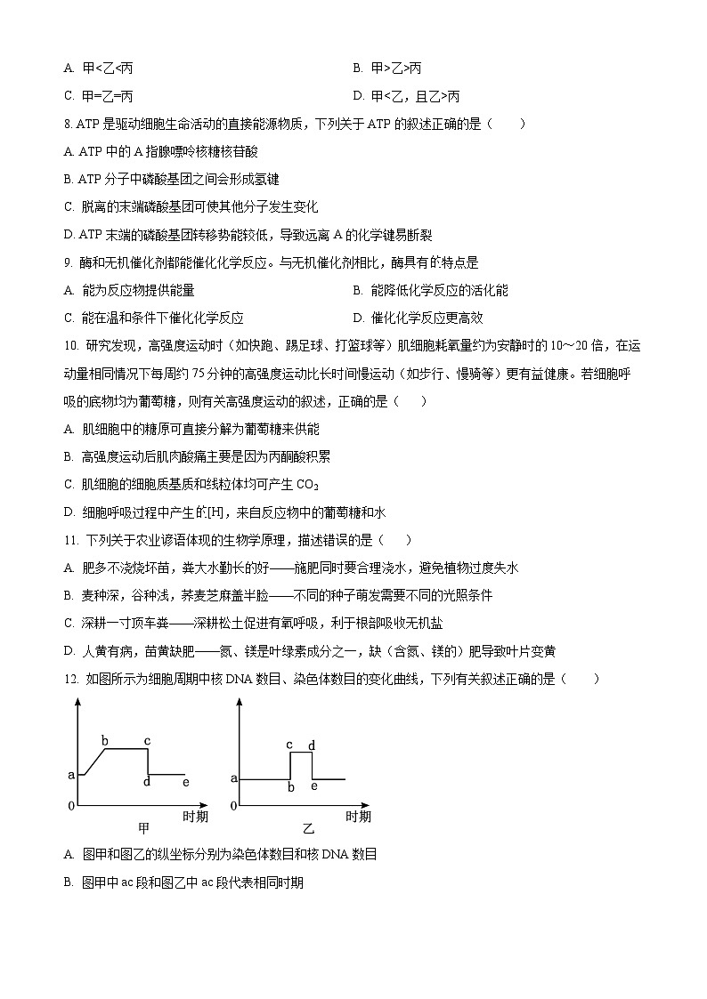 广西壮族自治区贺州市2023-2024学年高一上学期期末考试生物试题  Word版无答案第3页