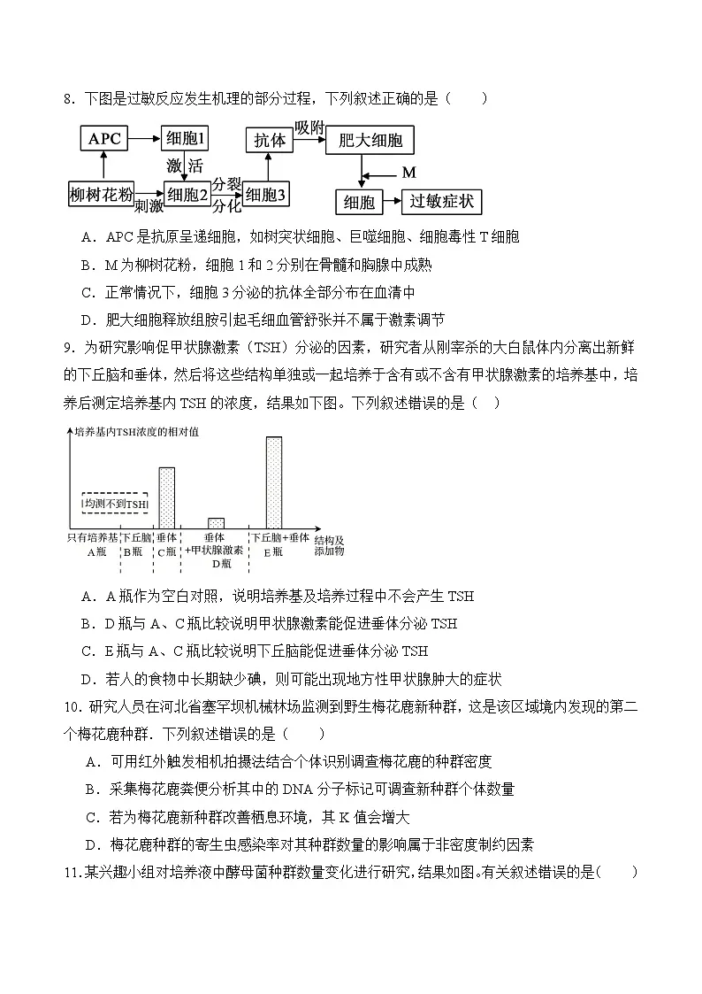 湖南省娄底市重点高中2025-2026学年高二上学期1月月考试卷 生物(含答案）第3页