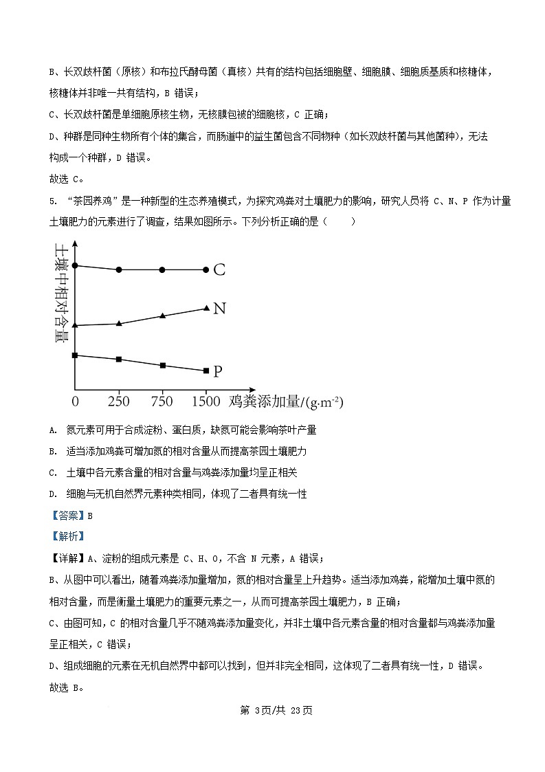 四川省眉山市仁寿县2025_2026学年高一生物上学期12月期中试题含解析第3页