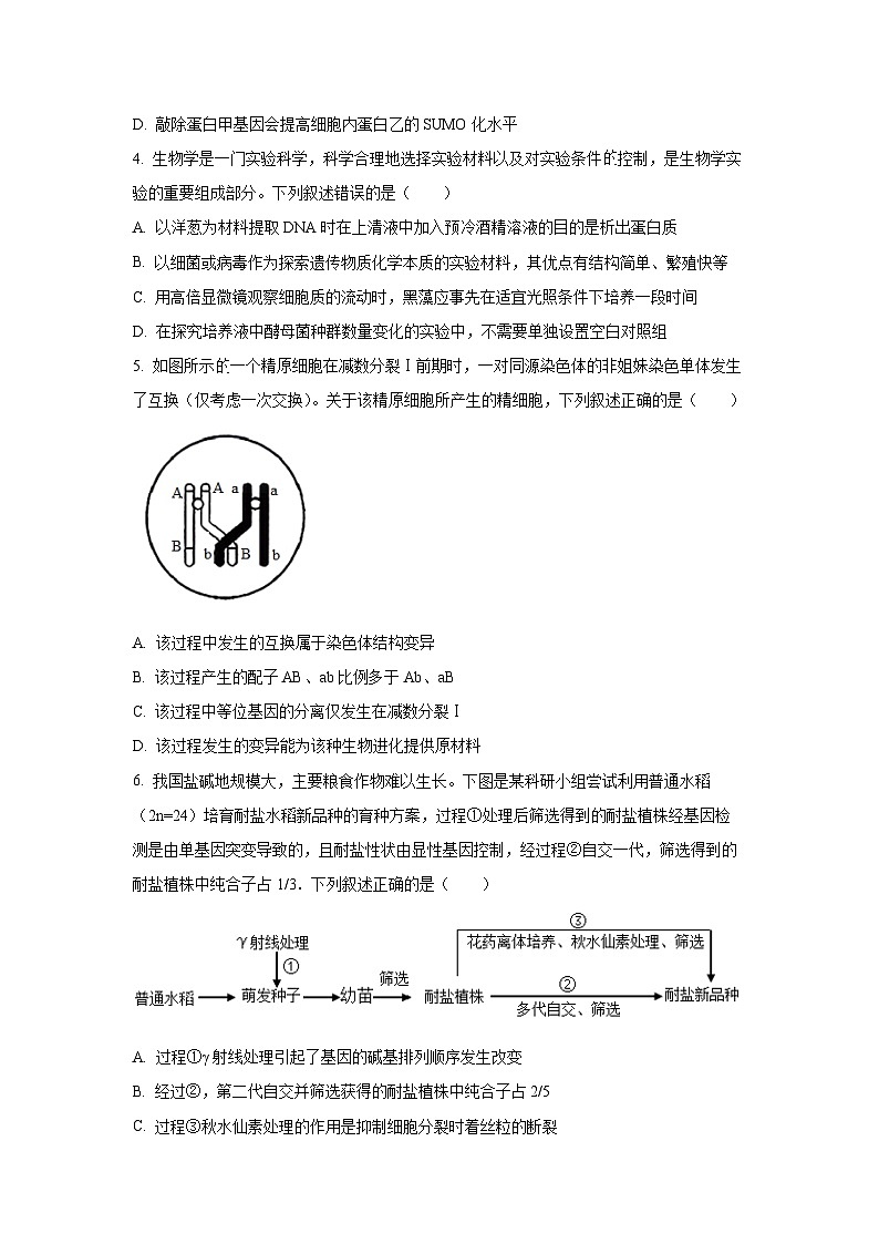 2025-2026学年贵州省名校协作体高三上学期质量监测生物试卷（学生版）月考第2页