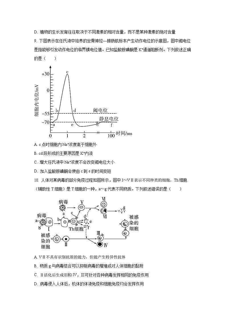 2025-2026学年湖南省湘一联盟高二上学期11月期中生物试卷（学生版）第3页