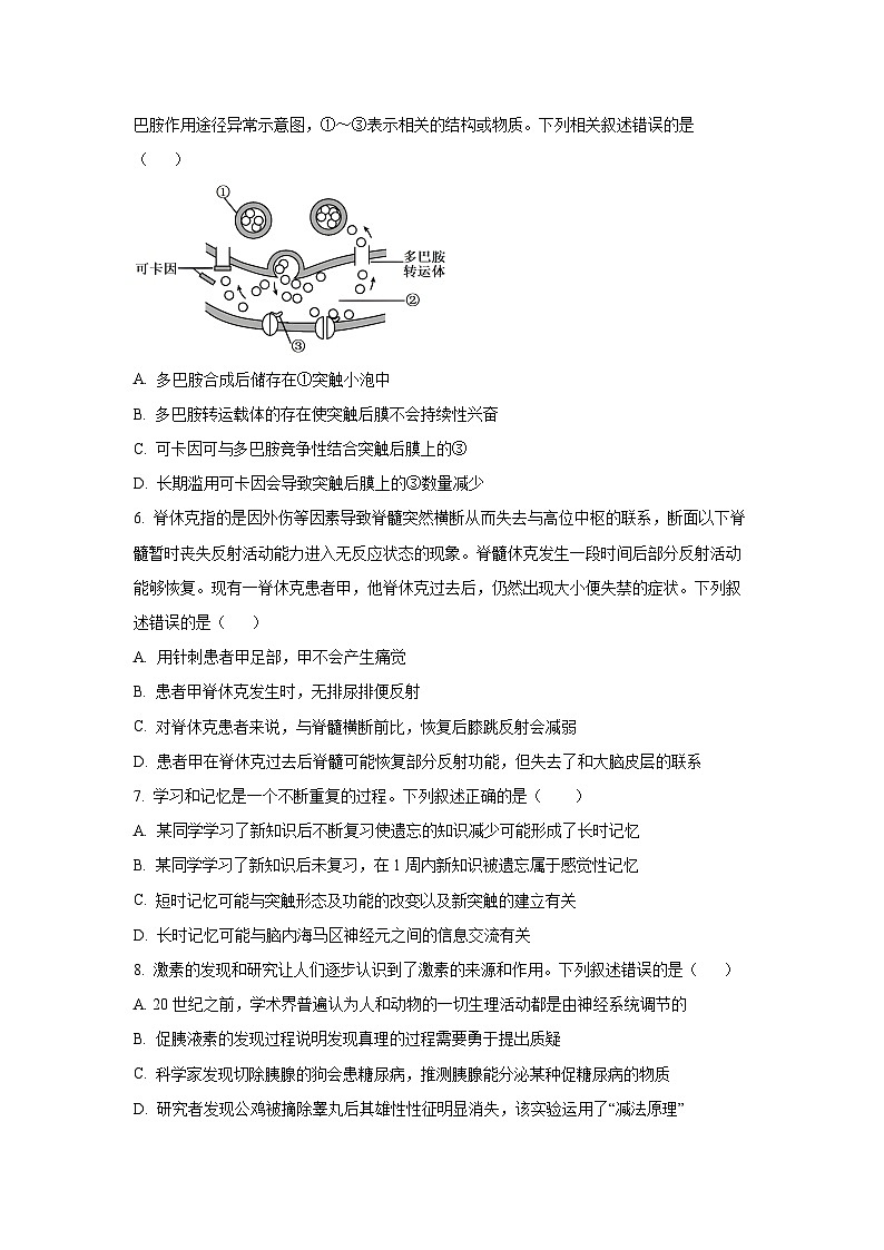 2025-2026学年河南省开封市五县联考高二上学期期中考试生物试卷（学生版）第3页