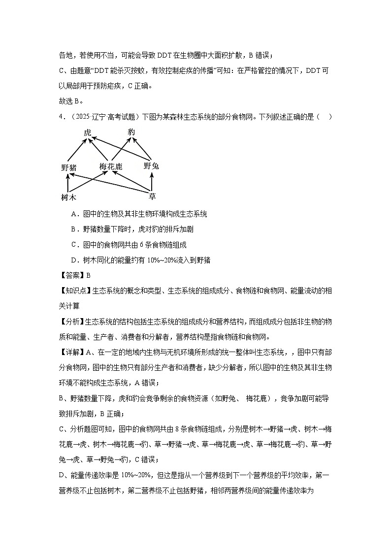 2025年高考生物试题分类汇编 专题14  生态系统、人与环境第3页