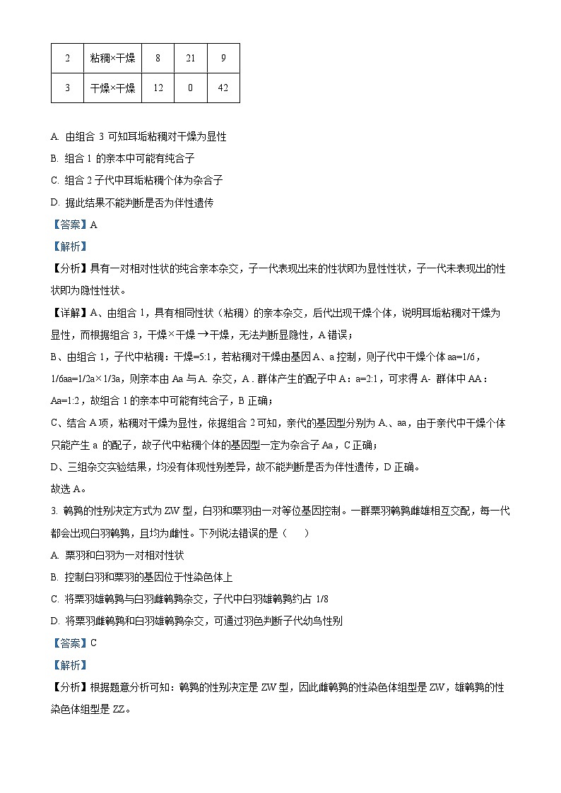 精品解析：北京市西城区2023-2024学年高一下学期7月期末考试生物试卷（解析版）第2页