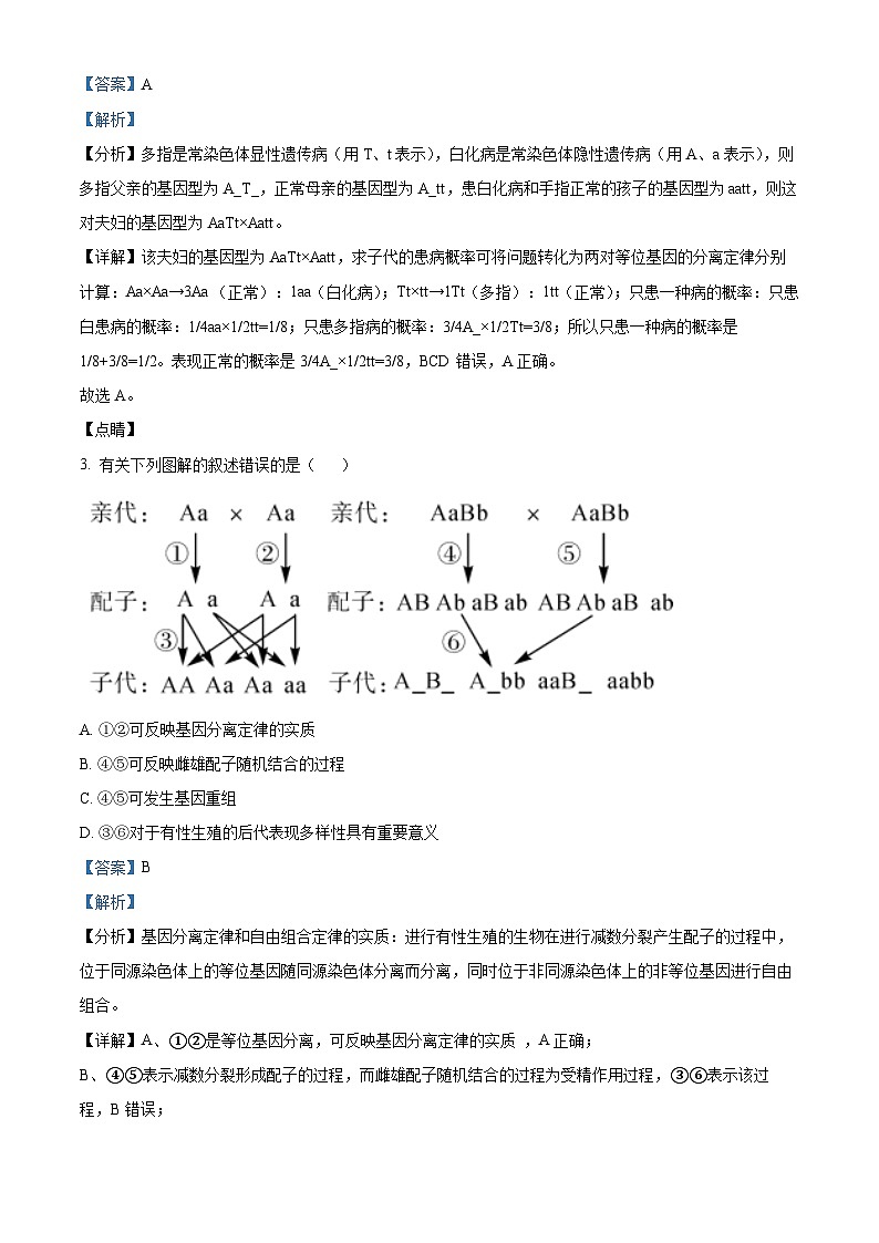 精品解析：黑龙江省牡丹江市第二高级中学2023-2024学年高一下学期6月月考生物试卷（解析版）第2页