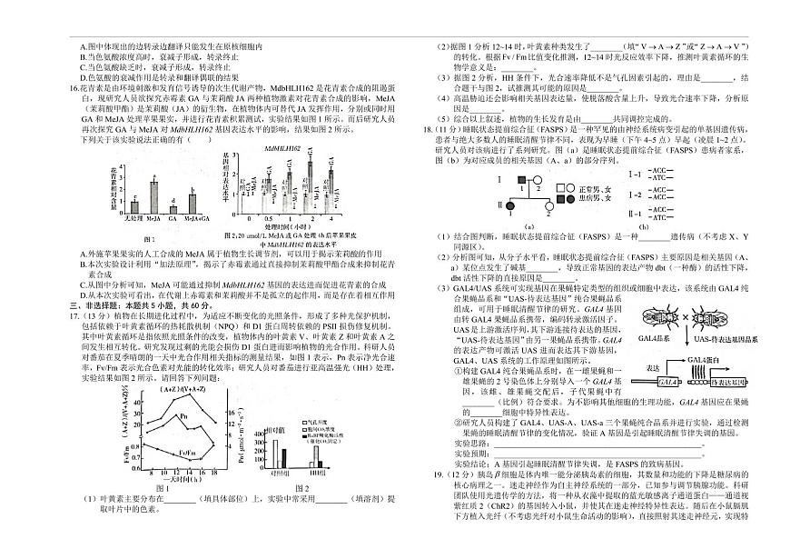 生物丨湖南省金太阳市、县级优质高中协作体2026届高三上学期1月联考试卷及答案第3页