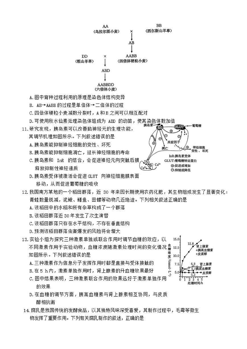 辽宁省辽阳市2025-2026年高三上期末生物学试卷（含答案）第3页
