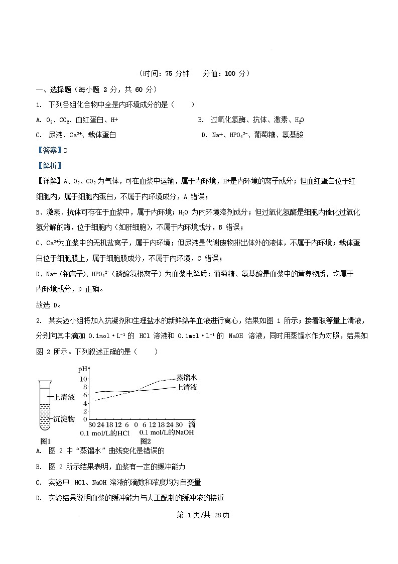 四川省南充市2025_2026学年高二生物上学期12月月考试题含解析第1页