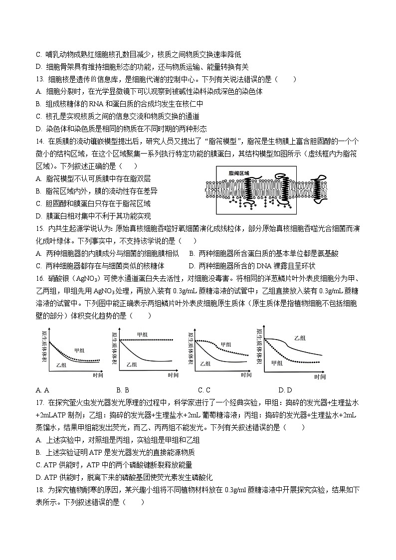 广东省和美联盟2025-2026学年高一上学期12月联考生物试卷（Word版附答案）第3页