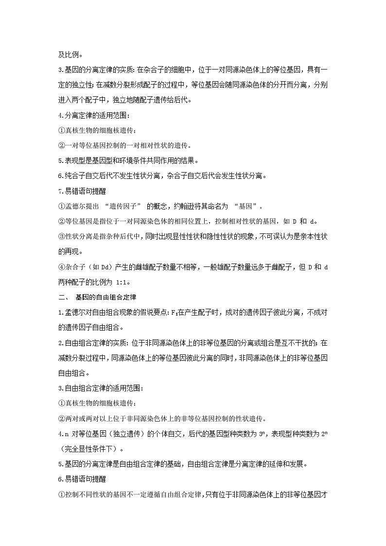 专题09 遗传定律必备知识、易错易混及典例精析第2页