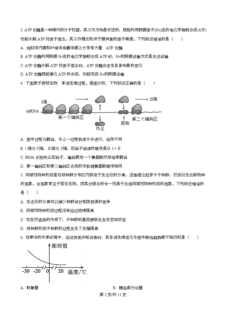 2026届广东省高三上学期12月金太阳联考生物试题（原卷版）第2页