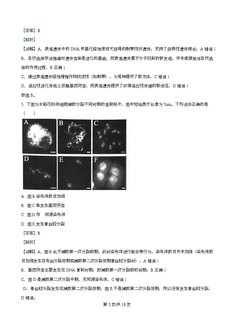 2026届广东省大湾区高三联合考试生物学试题 Word版含解析第3页