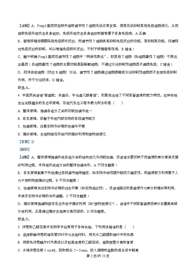 广东省金太阳大联考2026届高三上学期11月期中考试生物试题 Word版含解析第3页