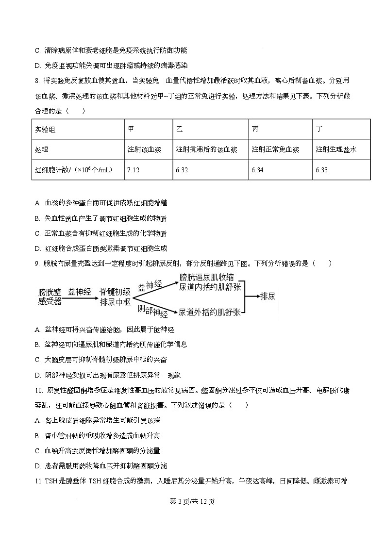 广东省名校联考2025-2026学年高二上学期12月期中生物试题（原卷版）第3页