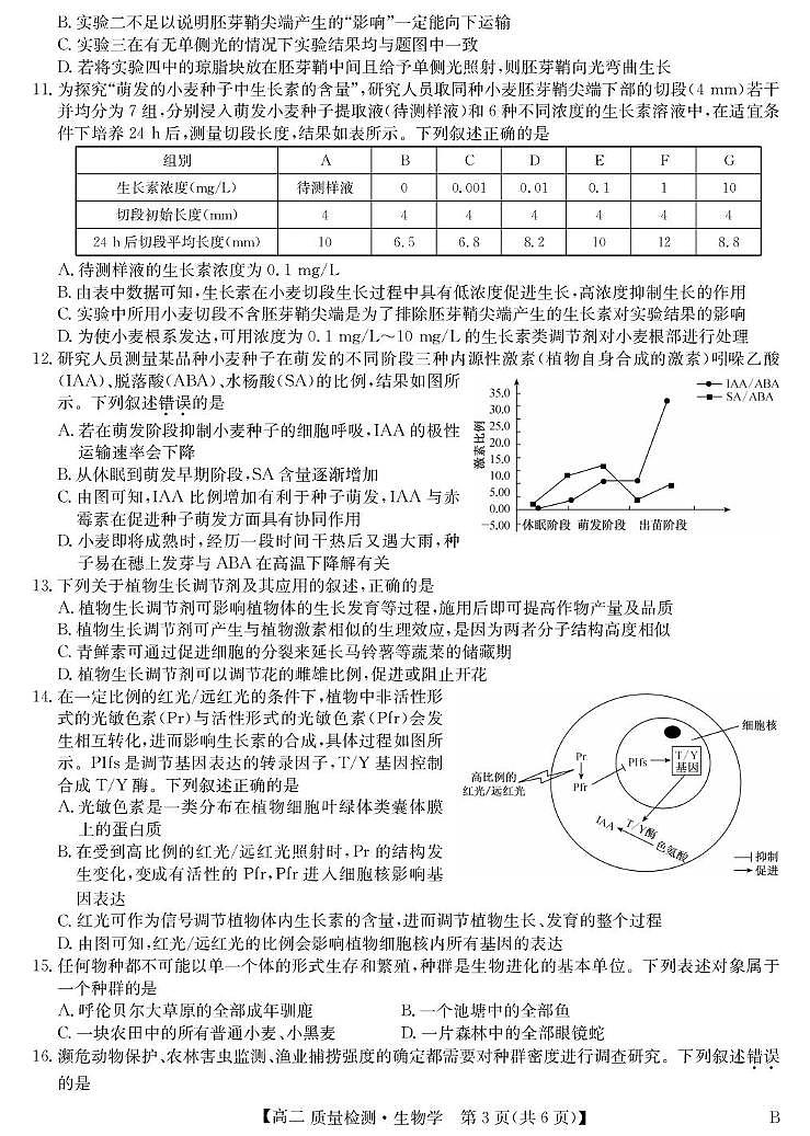 生物-高二质量检测 （B）第3页