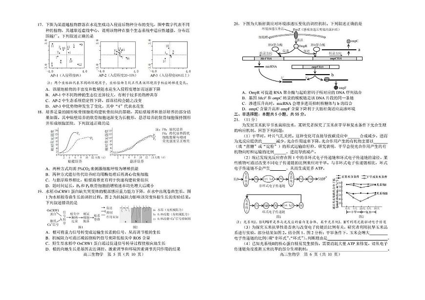 2026年沈阳市高三上学期1月教学质量监测（一）生物试卷+答案第3页