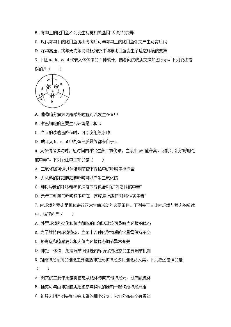 2025-2026学年湖北省黄冈市部分高中高二上学期期中考试生物试卷（学生版）第2页