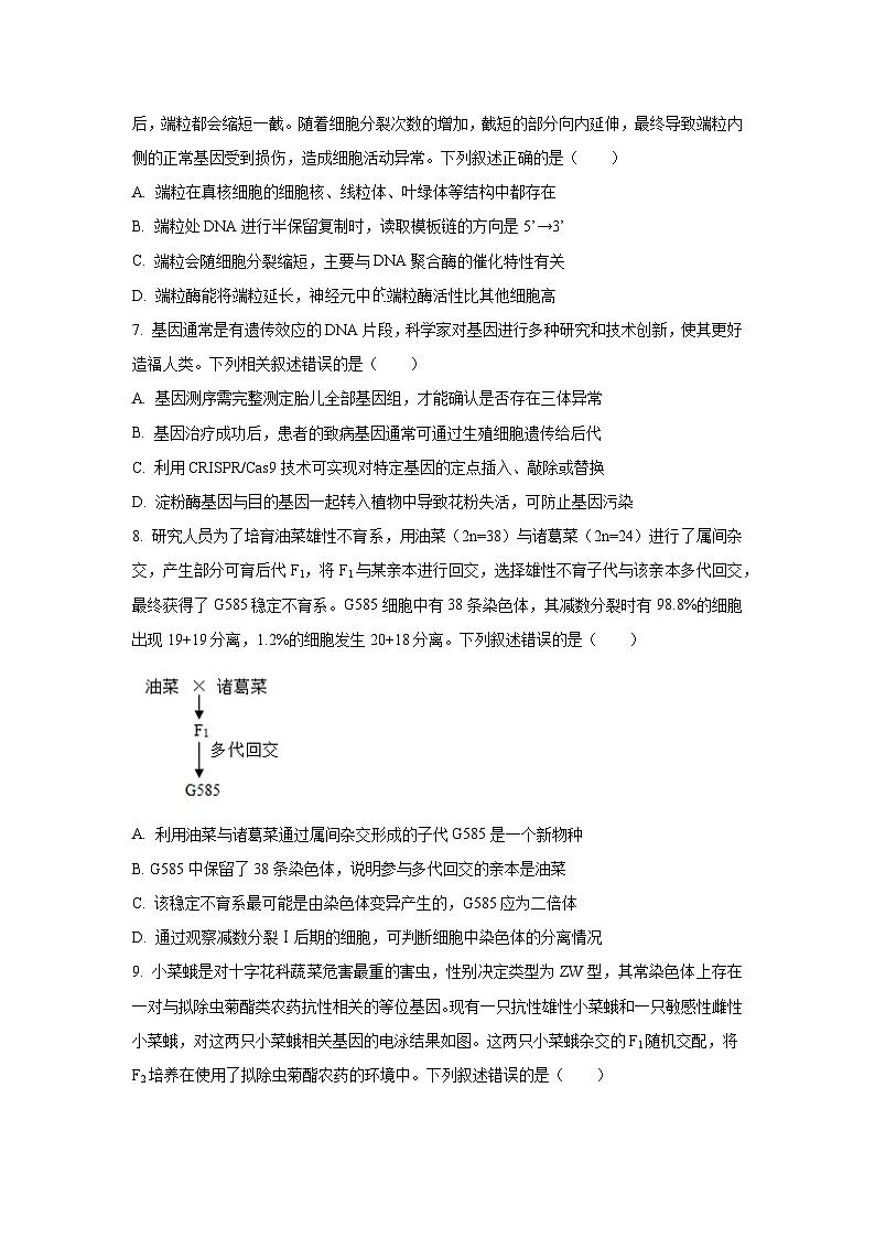 2026届河南省开封市高三一模生物试卷（学生版）第3页