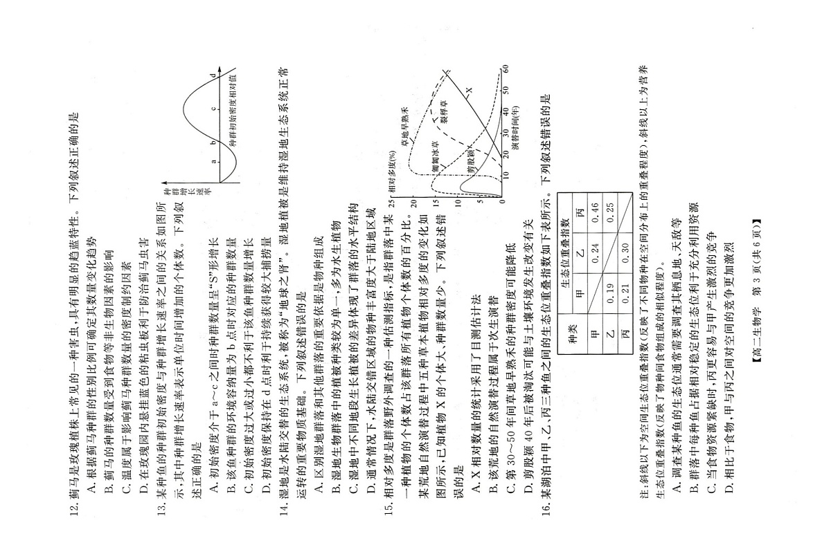 河南省周口市重点高中2025-2026学年高二上学期1月月考生物试题第3页