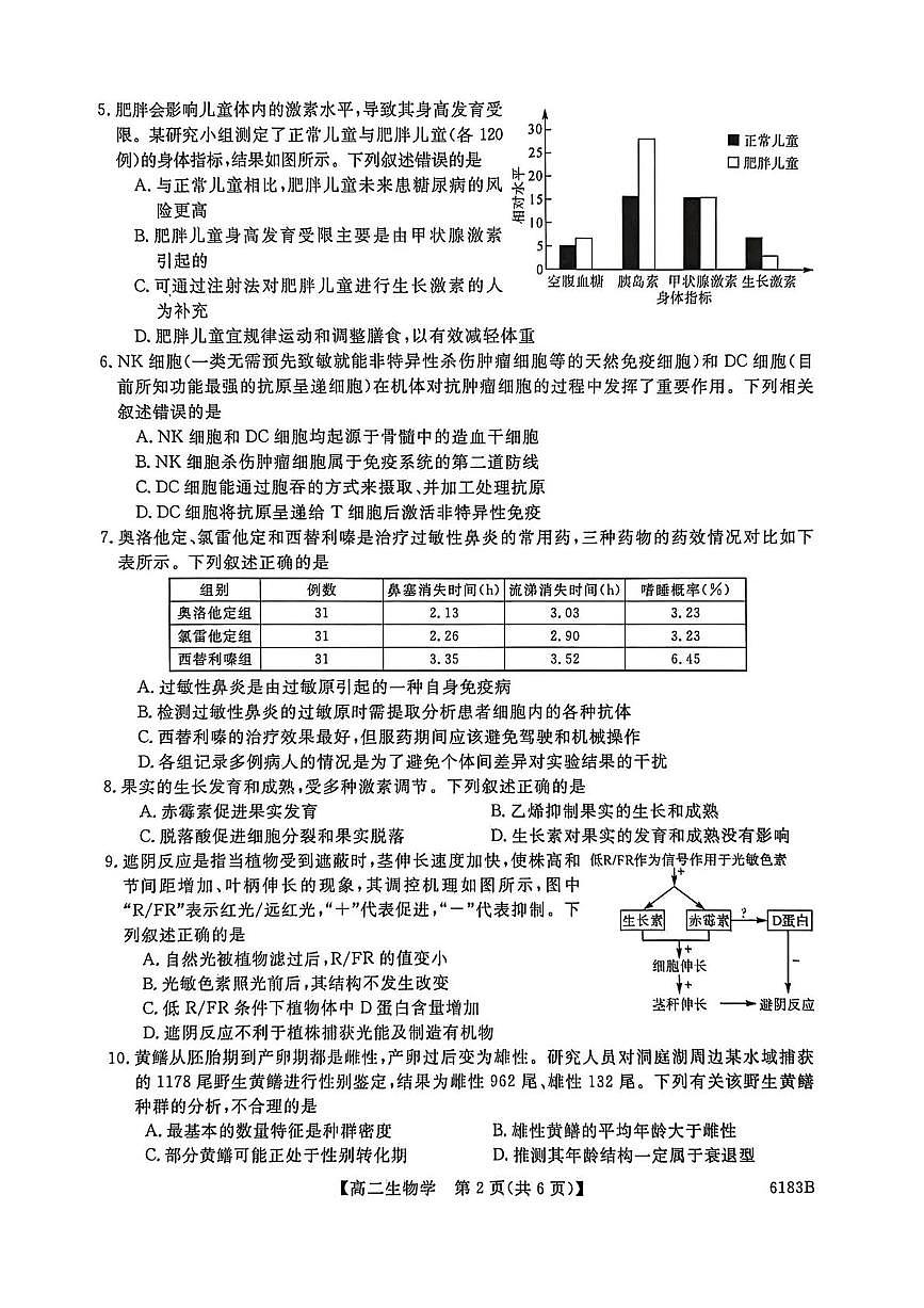 吉林省吉林市外五县各高中2025-2026学年高二上学期1月期末考试生物试卷(图片版含解析)第2页