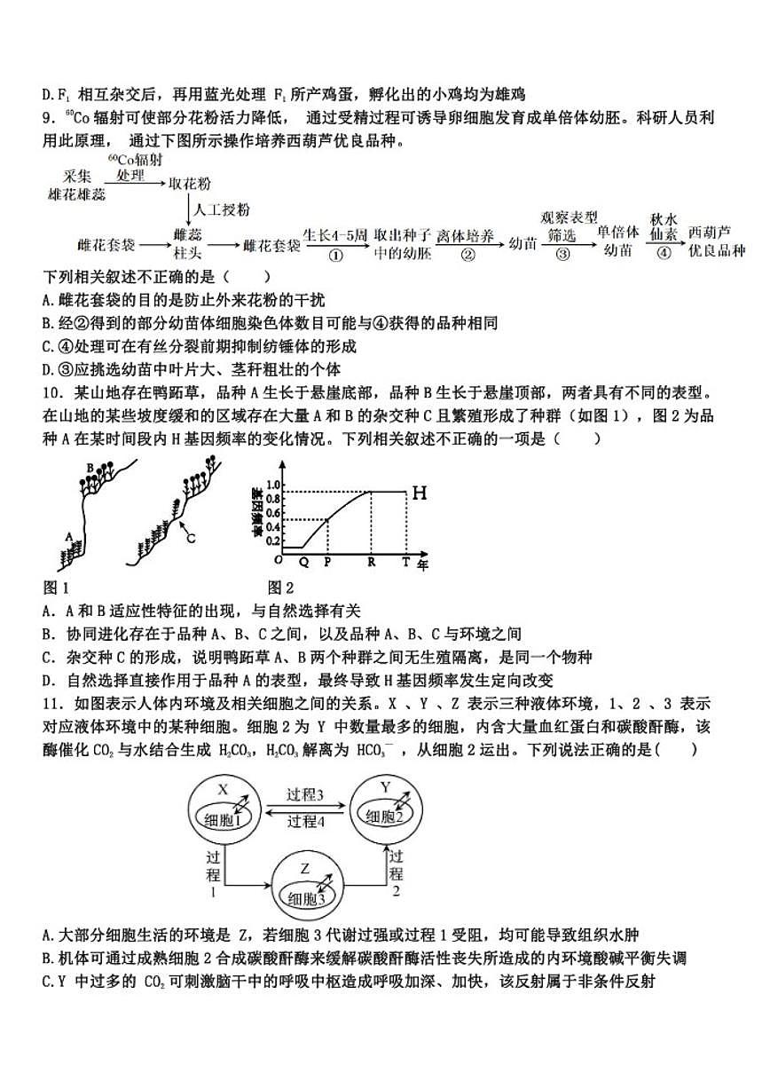 2025-2026学年湖北省孝感高级中学高三上学期测试（七）生物学试卷（有答案）第3页