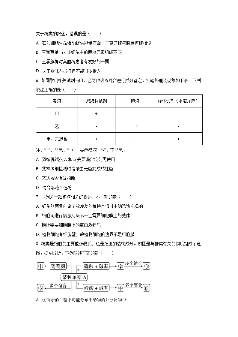 2025-2026学年湖北省楚天协作体高一上学期11月期中生物试卷（学生版）第2页