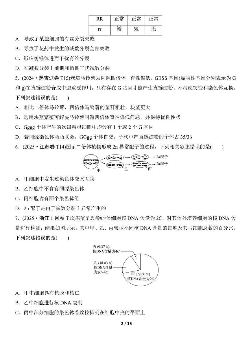 高考生物总复习练真题刷模拟6变异与进化（有答案）第2页