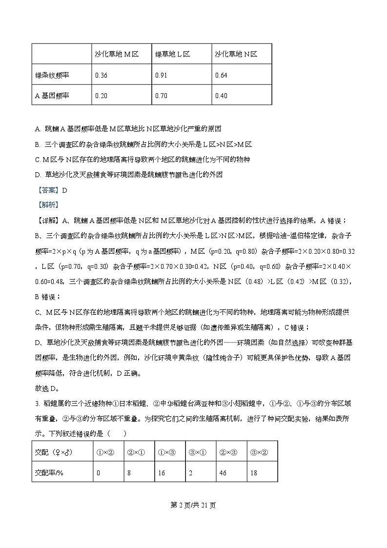 重庆市七校联盟2025-2026学年高二上学期半期考试生物试题 Word版含解析第2页