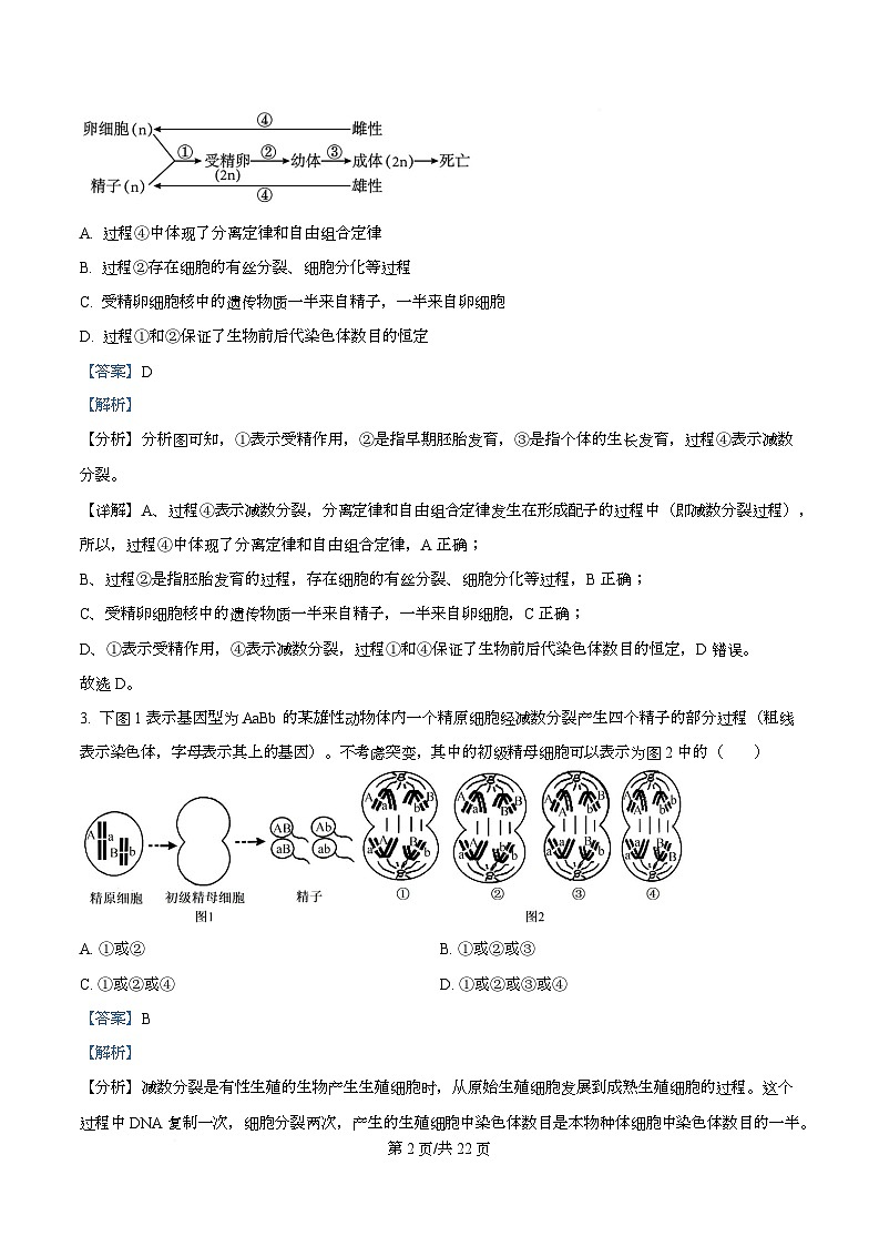 重庆市石柱中学校2024-2025学年高一下学期第二次月考生物试题 Word版含解析第2页